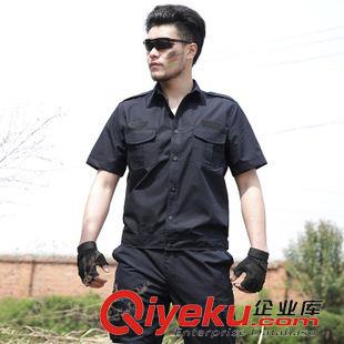 作訓服 套裝  夏季戶外黑色男女士保安短袖工作服作訓服特種兵訓練服套裝批發