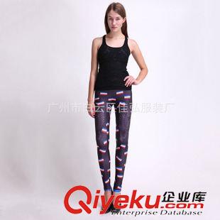 打底褲 艾美斯B166春裝新款白馬數碼印花 歐美時尚修身打底褲 批發 供應
