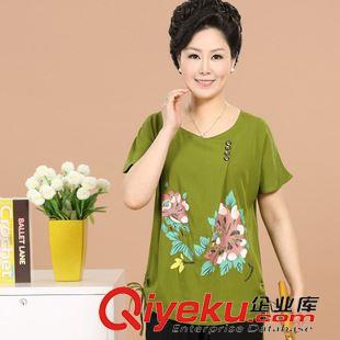 T恤 中老年女裝寬松夏裝 中年婦女加肥加大碼胖媽媽裝夏裝短袖T恤原始圖片2