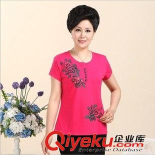 T恤 母親節媽媽裝中老年夏裝女款上衣40-50歲大碼媽媽夏裝短袖純棉T恤原始圖片2