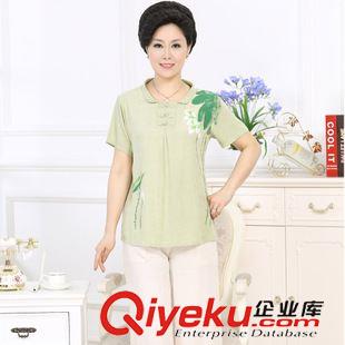 連衣裙  套裝 中年女裝夏裝短袖T恤大碼春季新品媽媽春裝套裝中老年休閑九分褲原始圖片2