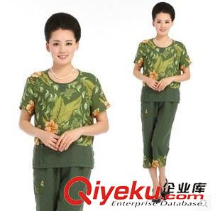 連衣裙  套裝 中年女裝夏裝短袖T恤大碼春季新品媽媽春裝套裝中老年休閑九分褲