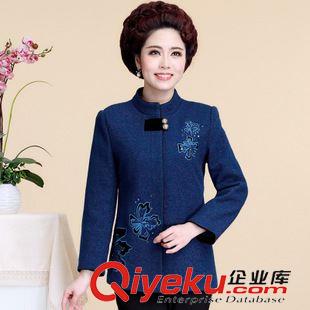 毛呢  外套 中老年女裝 大碼中年媽媽裝 短款長袖秋裝羊毛毛呢外套 廠家直銷原始圖片3