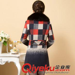 毛呢  外套 工廠直銷 2015秋季女裝新款毛呢外套女時尚氣質修身呢子格子大衣原始圖片2