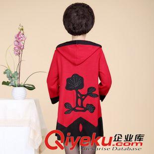 毛呢  外套 15秋季新款媽媽裝 中老年斗篷式風(fēng)衣女 韓版連帽撞色中長(zhǎng)款f風(fēng)衣原始圖片2