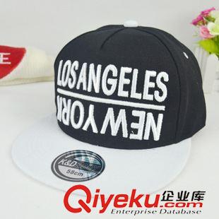 嘻哈帽/平沿帽 春夏棒球帽子韓版嘻哈潮流男女帽 LOSANGELES字母刺繡平沿帽批發(fā)