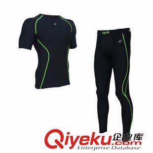 套裝 廠家直銷男士速干緊身服套裝籃球戶外運動服健身彈力短袖長褲套裝原始圖片3
