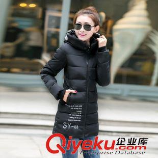 時尚秋冬棉衣 2015韓版zp修身時尚顯瘦印字母中長款羽絨棉服女原始圖片3