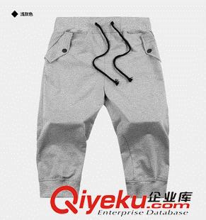 長/短褲 2014夏季新款7七分褲男款zp純棉夏季透氣休閑褲子男運(yùn)動(dòng)繩韓版