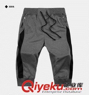 長/短褲 2014夏季新款男式中腰系繩  透氣  男士運(yùn)動(dòng)休閑時(shí)尚拼色七分褲原始圖片2