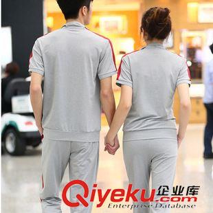 夏季套裝 新款運動套裝夏 女短袖休閑運動套裝男情侶運動套裝 廠家一件代發(fā)原始圖片3