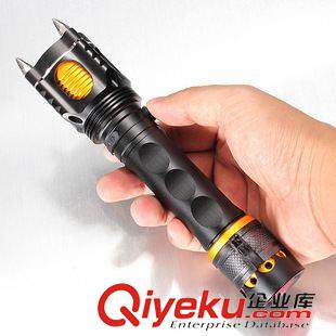 自行车车灯 电筒 CREE XM-L T6多功能手电筒 可充电 尾部按钮有警笛声 带救生功能