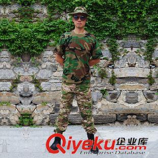 迷彩T恤 熱銷2015夏季新款男式圓領純棉迷彩t恤衫 野戰作訓軍訓迷彩服批發