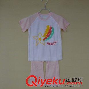 新品熱賣(mài) 外貿(mào)原單夏款童裝 日單男女童螞蟻布套裝 毛巾布短袖T+pp褲套裝原始圖片2