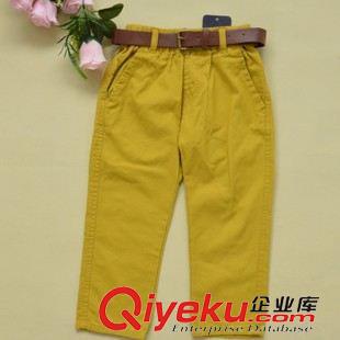 童褲 外貿(mào)童褲韓版外貿(mào)春夏裝兒童褲子男童中小童純棉休閑長褲薄款腰帶原始圖片2