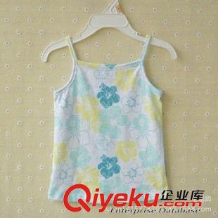 童t恤 外貿原單童吊帶衫 純棉女童夏季吊帶背心 中小童印花吊帶