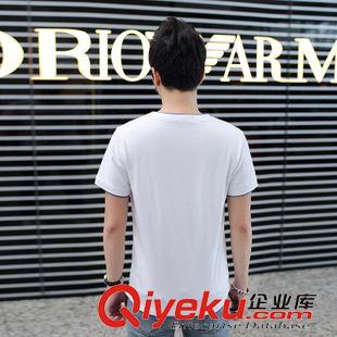 T恤 2015新款時(shí)尚春夏款夏季新款短袖男裝圓領(lǐng)T恤短男雙層領(lǐng)