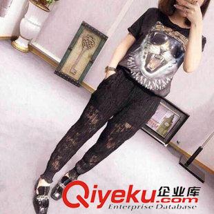 2015年9月上新（秋款） 2015歐洲站{zx1}時尚休閑個性潮流百搭蕾絲女休閑長褲  現貨批發原始圖片3