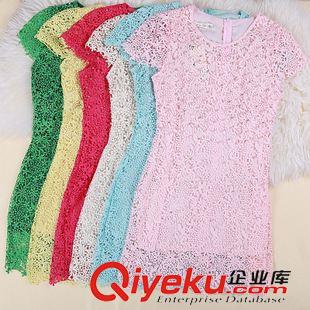 女旗袍裙 2015歐洲站現貨6色 菁菁 手工釘珠 重工訂制款鏤空刺繡花朵連衣裙原始圖片2