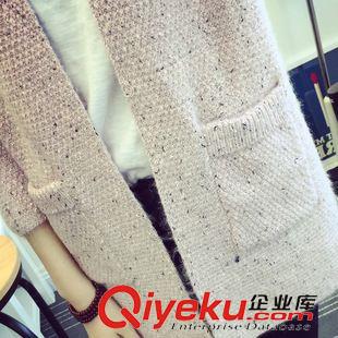 大碼衫 秋裝新款中長(zhǎng)款毛衣女開衫韓版圓領(lǐng)寬松口袋長(zhǎng)袖毛衣外套原始圖片2