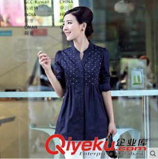 大碼衫 一件代發(fā)新款女裝韓版襯衣大碼中長款修身長袖女襯衫上衣新品推薦原始圖片2