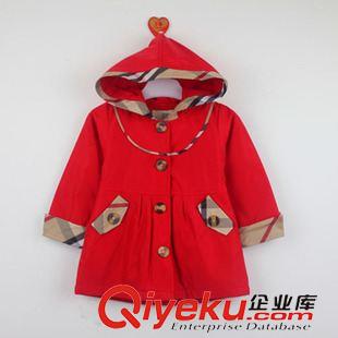 秋冬季風衣 2015B家秋冬季新款女童風衣外套 兒童休閑連帽可愛女童風衣 童裝原始圖片3
