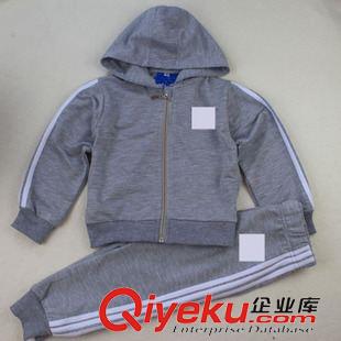 秋冬季套裝 2015秋季新款兒童套裝 韓版運動套裝 帶帽拉鏈男女運動套裝原始圖片2