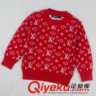 秋冬男女毛衣 外貿童裝童毛衣批發 春秋冬款男女童圓領套頭毛衣提花兒童毛衣廠原始圖片2