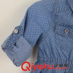 夏季女童裙子 Z家外貿(mào)原單兒童牛仔連衣裙水洗柔軟女童長(zhǎng)款上衣 圓點(diǎn)牛仔長(zhǎng)襯衫原始圖片3