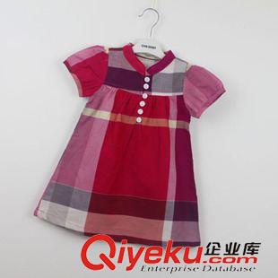 夏季女童裙子 熱賣 外貿(mào)女童連衣裙 英倫B家經(jīng)典格子長(zhǎng)袖連衣裙 可愛娃娃領(lǐng)公主