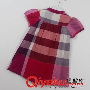 夏季女童裙子 外貿夏季B家童裝 新款女童裙 兒童韓版格子連衣裙子 復古風連衣裙原始圖片3