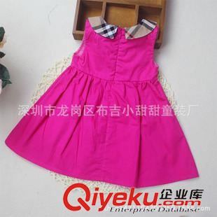 夏季女童裙子 夏季外貿(mào)B英倫童裝兒童裙子女童全棉格子連衣裙可愛娃娃領(lǐng)廠直銷原始圖片3