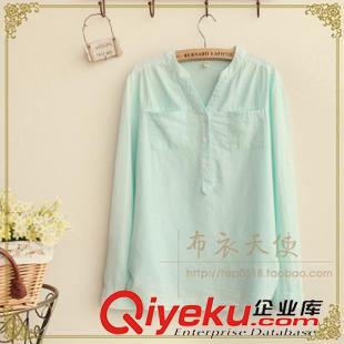 {dy}波 棉麻襯衫 短袖亞麻女裝上衣半袖森女布衣麻料襯衣原始圖片3