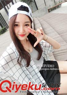 {dy}波 夏季防曬小外套清新格子雪紡中長款外搭寬松中袖襯衫女潮原始圖片2