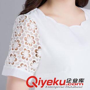 蕾絲雪紡衫 現(xiàn)貨 夏季新款韓版鏤空顯瘦短袖T恤上衣蕾絲雪紡衫原始圖片3