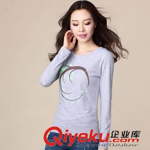 8月5號新款 實(shí)拍2015秋季女裝T恤新款純棉長袖女 修身顯瘦民族風(fēng)印花t恤
