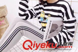 8.30~秋季新品 韓國 15秋 豎條紋運(yùn)動風(fēng)跑步褲休閑運(yùn)動褲 女原始圖片3