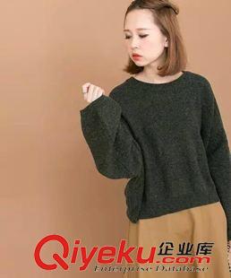 8.22~秋季新品 日單 15秋冬 羊仔毛質(zhì)感肥袖寬松短款毛衣 女