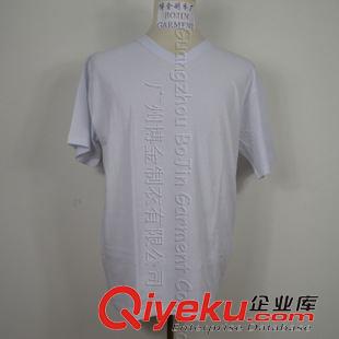 男士T恤 男v領(lǐng)t恤文化衫外貿(mào)t-shirt短袖新款棉t恤定制熱轉(zhuǎn)印logo空白t恤