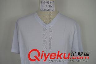 男士T恤 男v領(lǐng)t恤文化衫外貿(mào)t-shirt短袖新款棉t恤定制熱轉(zhuǎn)印logo空白t恤