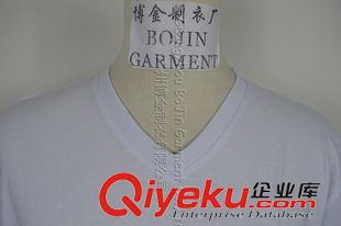 男士T恤 男v領(lǐng)t恤文化衫外貿(mào)t-shirt短袖新款棉t恤定制熱轉(zhuǎn)印logo空白t恤