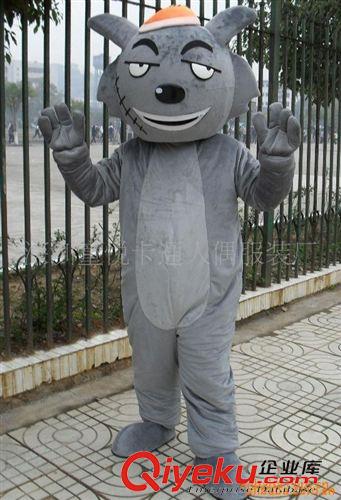灰太狼卡通人遇---Gray Big Wolf 供應(yīng)舞臺卡通服，可行走人偶服，卡通訂做，灰太狼卡通人偶服裝原始圖片2