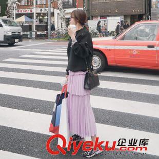 短褲 短裙 2015秋季韓國東大門新款高溫定型壓褶層層蛋糕長裙半身裙正版現貨原始圖片2