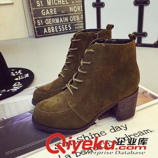 9月1日-10日新品 磨砂zp系帶春秋平底短靴女靴粗跟復(fù)古英倫風(fēng)馬丁靴裸靴單靴女鞋