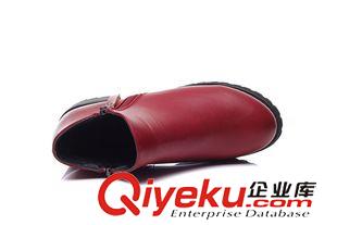 9月1日-10日新品 2015秋新款女皮鞋高幫側(cè)拉鏈女鞋休閑鞋粗跟女士單鞋韓版方跟鞋潮