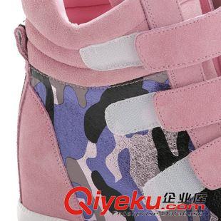 9月1日-10日新品 2015秋冬新款zp高幫鞋坡跟厚底運動鞋魔術貼內增高休閑鞋女單鞋原始圖片2