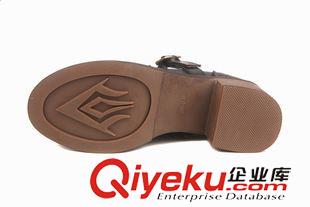 9月1日-10日新品 2015韓版粗跟休閑鞋布洛克高跟女單鞋學(xué)生厚底女鞋時(shí)尚皮帶扣潮鞋原始圖片3