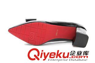 8月21日-31日新品 2015新款女鞋中跟細跟淺口單鞋韓版尖頭高跟漆皮純色歐美蝴蝶結潮原始圖片3