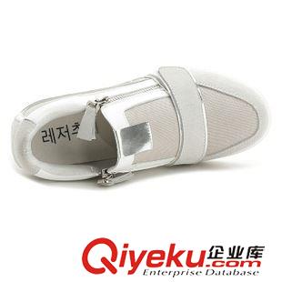 8月11日-20日新品 夏秋新款zp韓版運動鞋懶人拉鏈單鞋內增高厚底女鞋魔術貼休閑鞋