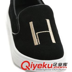 8月1日-10日新品 韓版平底單鞋松糕厚底樂福鞋一腳蹬懶人鞋zp黑色板鞋女休閑鞋潮原始圖片2